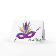Máscara Roxa de Mardi Gras de Agradecimento de Ani