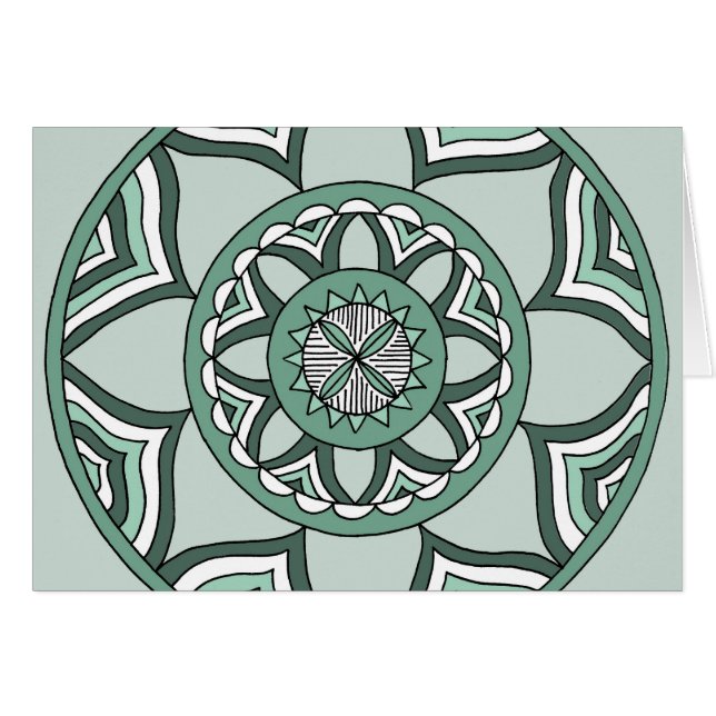 Cartão Máscaras da mandala azul (Frente Horizontal)