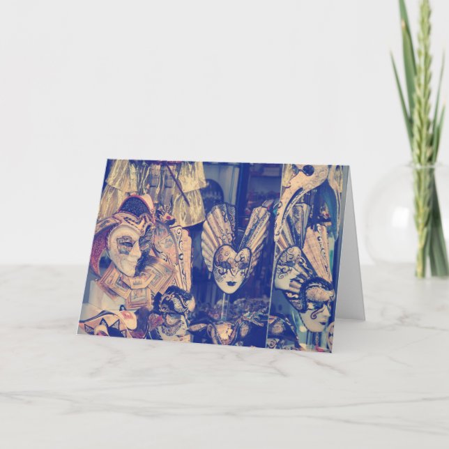 Cartão Máscaras de carnaval venezianas (Frente)