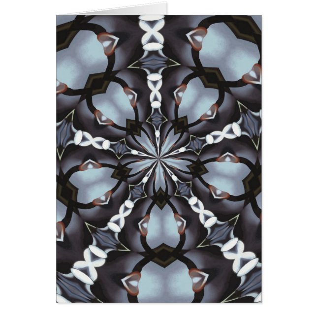 Cartão Máscaras do caleidoscópio azul (Frente)