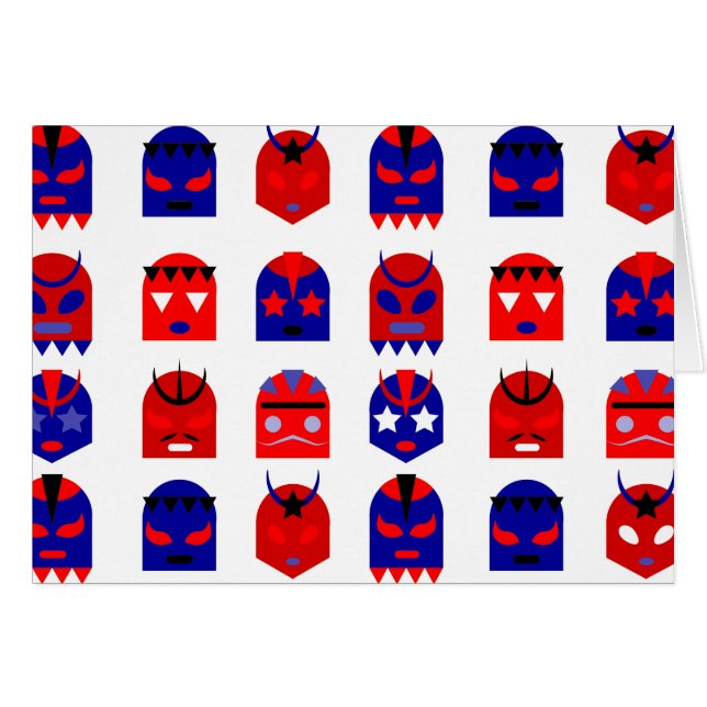 Cartão máscaras lucha libre (Frente Horizontal)