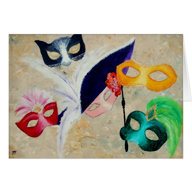 Cartão Máscaras Venetian (Frente Horizontal)