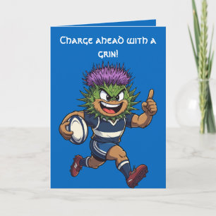 Cartão Mascote de Rugby do Cardo Escocês da Corrida Espin