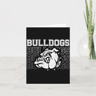 Cartão Mascote espírito escolar Bulldogs fã de esportes v