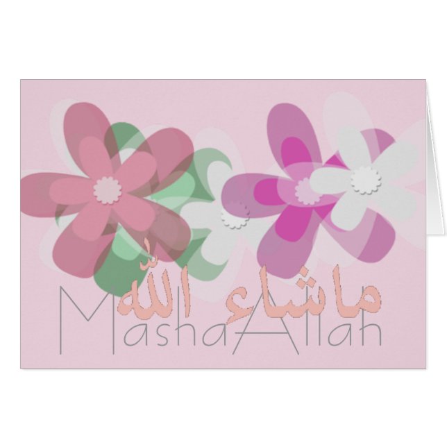 Cartão Masha Allah parabéns Islâmicos (Frente Horizontal)