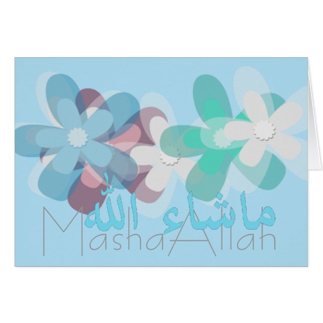 Cartão Masha Allah parabéns Islâmicos (Frente Horizontal)