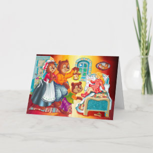 Cartão Masha e 3 ursos