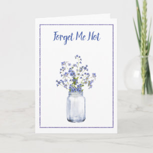 Cartão Mason Jar Forget-Me-Not Sympathy Card