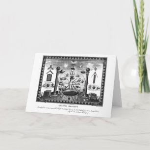 Cartão Masonic Emblems Chart from 1874