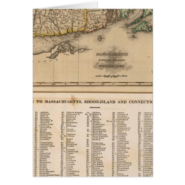 Cartão Massa, Rhode Island, Connecticut (Frente)