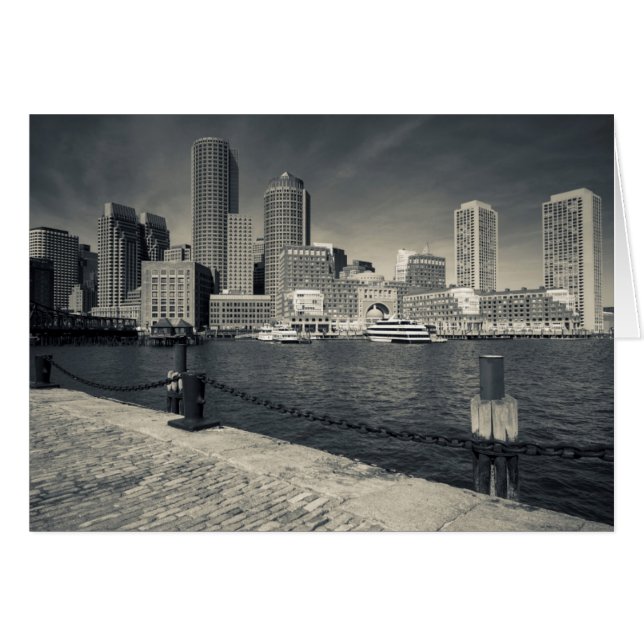 Cartão Massachusetts, Boston, edifícios Rowe's Wharf (Frente Horizontal)
