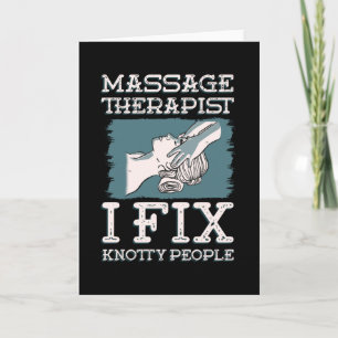 Cartão Massage Therapist I Fix Knotty Pessoas