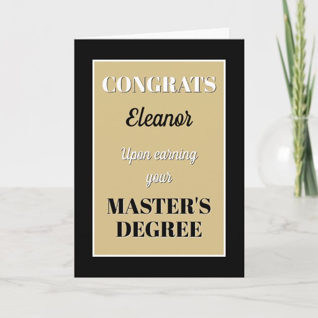 Cartão Master's Degree! Personalized graduation  (Frente)