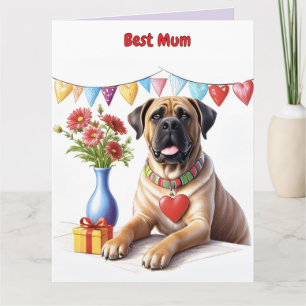 Cartão Mastiff em uma festa