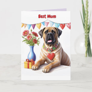 Cartão Mastiff em uma festa