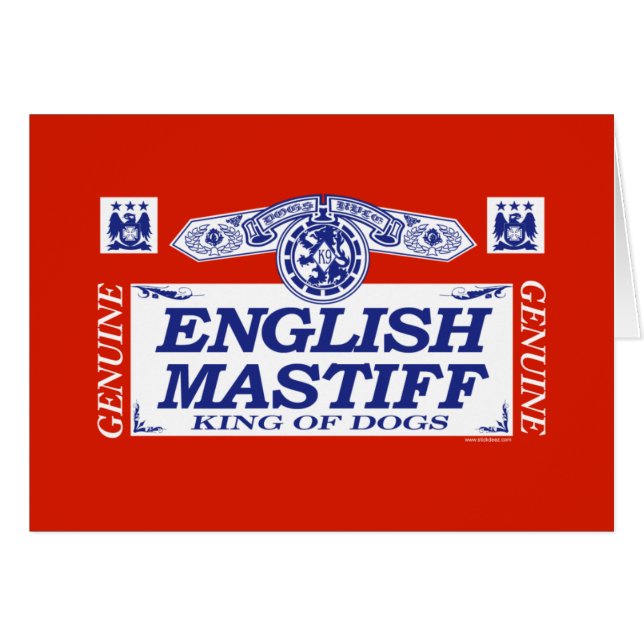 Cartão Mastiff inglês (Frente Horizontal)