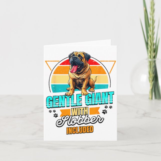 Cartão Mastiff Lover Funny Mastiff Dog Retro  (Frente)