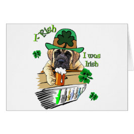 Cartão Mastiff St Patricks Inglês