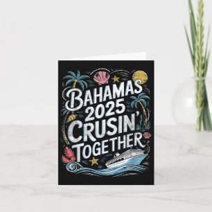 Cartão Match de Verão da Família Bahamas Cruzando Juntas