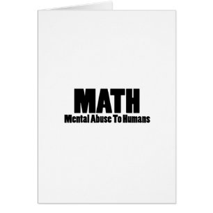 Cartão Matemática. Abuso mental aos seres humanos