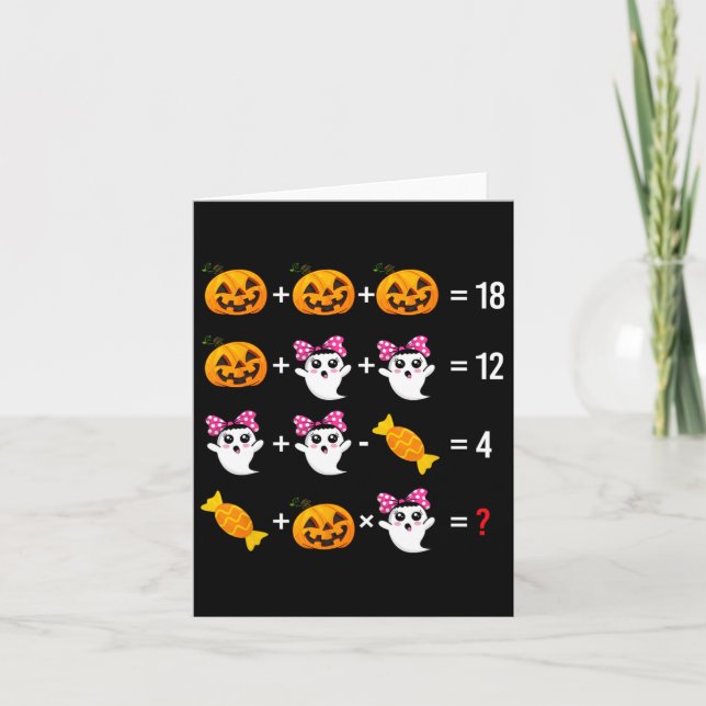 Cartão Matemática Da Abóbora Matemática No Halloween Cu (Frente)