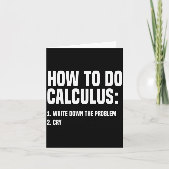 Cartão Matemática Divertida Como Fazer Cálculo Álgebra Di (Frente)