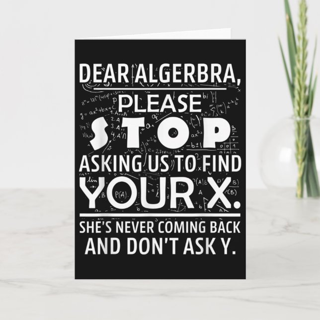 Cartão Matemática Divertida Para Amantes de Matemática Ne (Frente)