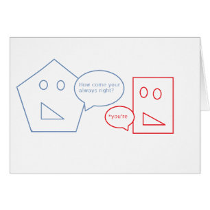 Cartão Matemática e chalaça inglesa