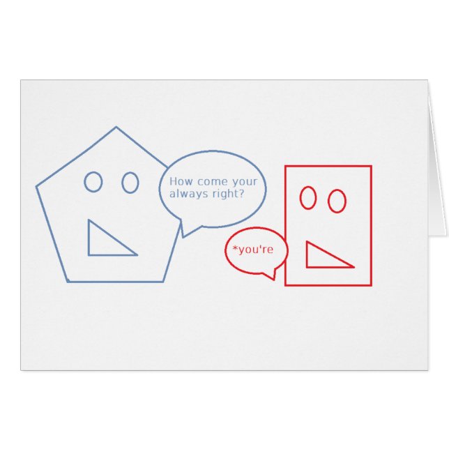 Cartão Matemática e chalaça inglesa (Frente Horizontal)