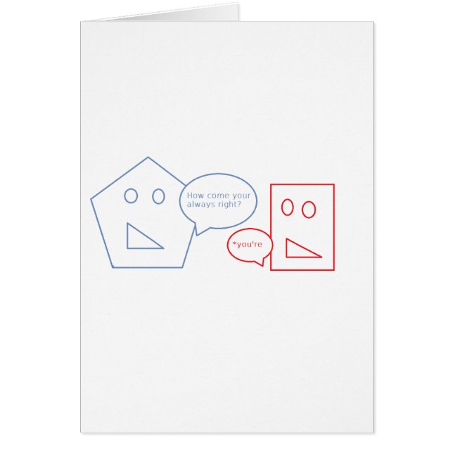 Cartão Matemática e chalaça inglesa (Frente)