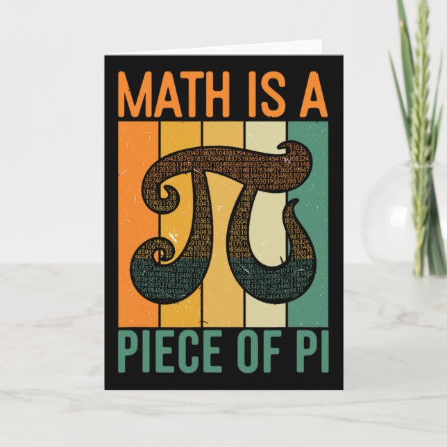 Cartão Matemática É Um Pedaço De Pi Retro Pi Dia Professo (Frente)