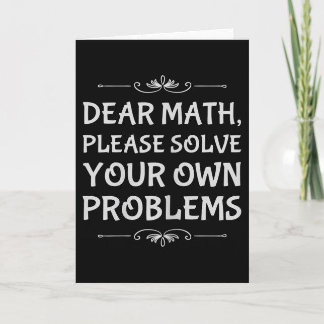 Cartão Matemática Engraçada Tween Querida Matemática Por  (Frente)