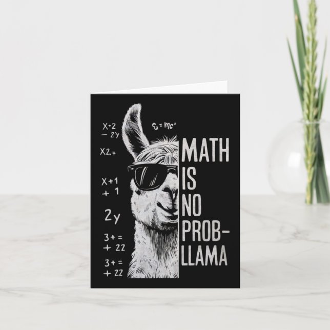 Cartão Matemática Não É Prob-llama Engraçado Mulheres Do  (Frente)
