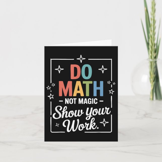 Cartão Matemática Não Magia Engraçada Professora De Matem (Frente)