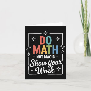 Cartão Matemática Não Magia Engraçada Professora De Matem
