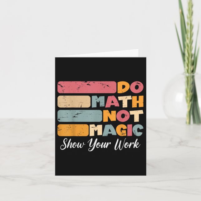 Cartão Matemática Não Magia Engraçada Professora De Matem (Frente)