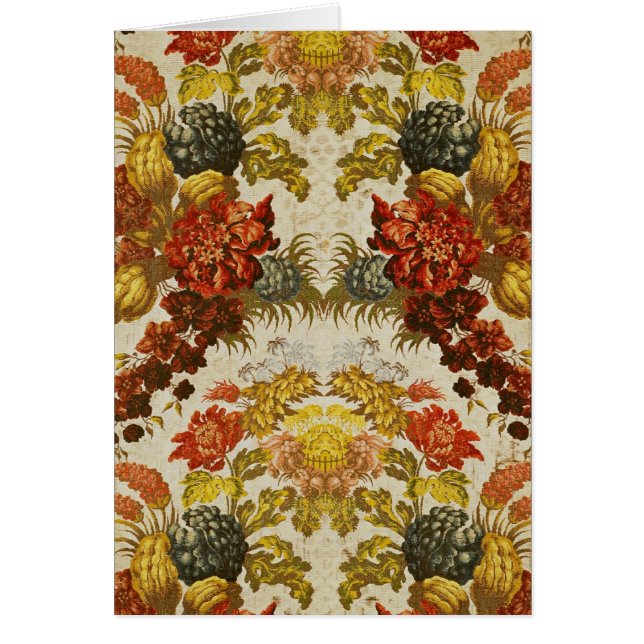 Cartão Matéria têxtil com um teste padrão floral de (Frente)