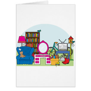 Cartão Material da venda de garagem