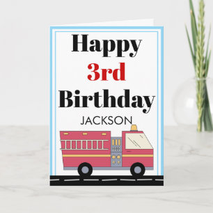 Cartão Material de Aniversário de Bombeiros Vermelhos