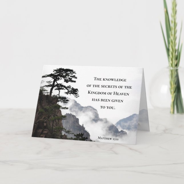 Cartão Mateus 13:11 Segredos do Reino do Céu (Frente)
