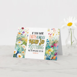 Cartão Mateus 17:20 Fé como uma Bíblia de Sementes de Mos