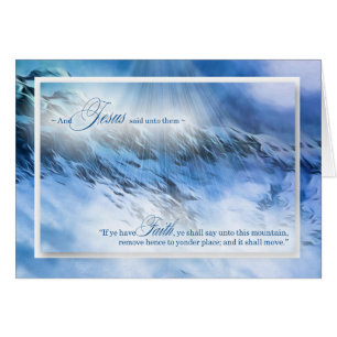 Cartão Mateus 17:20 Nada é Impossível Montanhas Azuis