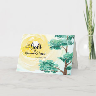 Cartão Mateus 5:16 Deixe sua Bíblia brilhar cristã