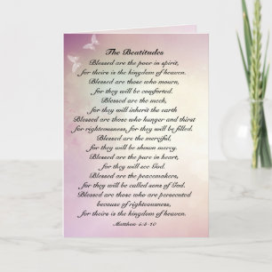 Cartão Mateus 5:3-10 Beatitudes Sermão no Monte