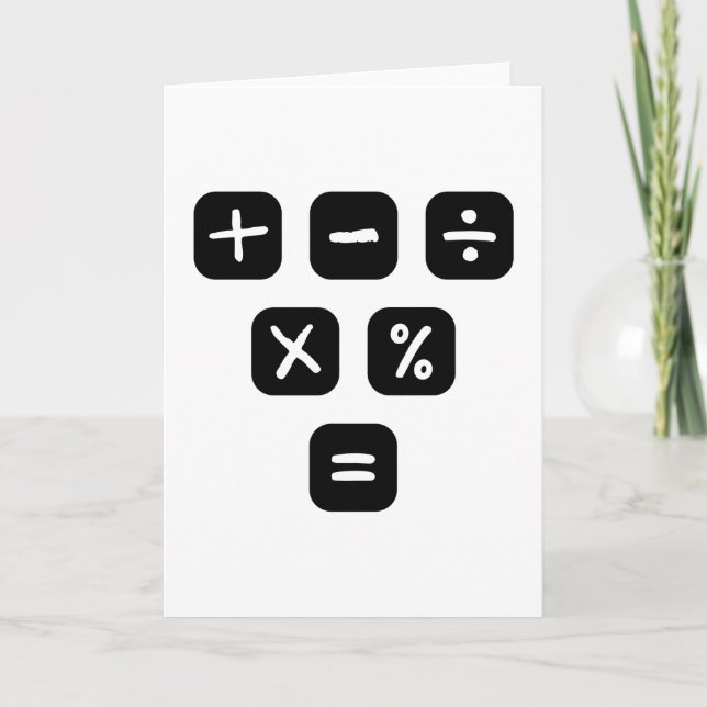 Cartão Math Symbols mathematical Signs (Frente)