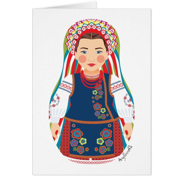 Cartão Matryoshka Ucraniano (Frente)