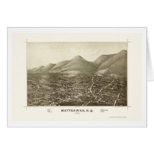 Cartão Matteawan, mapa panorâmico de NY - 1886