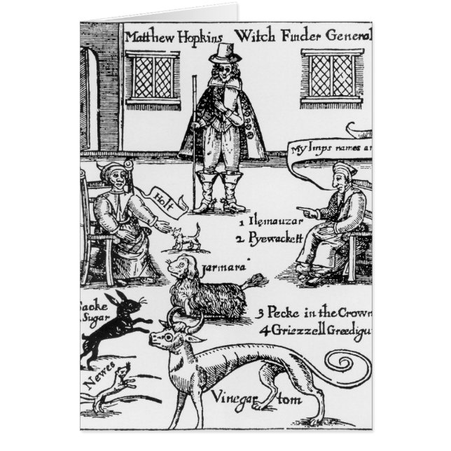 Cartão Matthew Hopkins, general de Witchfinder (Frente)