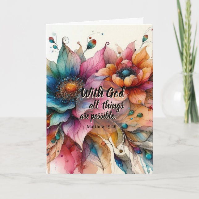 Cartão Matthew Scripture Christian Prayer Encouragement (Frente)