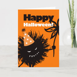 Cartão Mau Inseto Flor Feliz Halloween